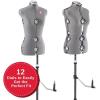 imageSINGER Female Adjustable Red Dress Form Fits Sizes 410 Pinnable Mannequin Body Torso with 360 Degree Hem Guide FoamBacked Fabric Exterior 12 Dials TriPod StandGray