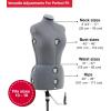 imageSINGER Female Adjustable Red Dress Form Fits Sizes 410 Pinnable Mannequin Body Torso with 360 Degree Hem Guide FoamBacked Fabric Exterior 12 Dials TriPod StandGray