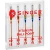 imageSINGER Titanium Universal Ball Point Machine Needles for Knit Fabric Assorted Sizes 5Count