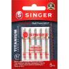 imageSINGER Titanium Universal Ball Point Machine Needles for Knit Fabric Assorted Sizes 5Count