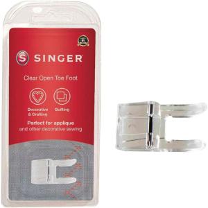 imageSINGER Clear Open Toe Presser Foot  Ideal for Appliqu Decorative Stitching ampamp Surface Embellishments  Smooth Feed for Ribbons ampamp Dense StitchesOpen Toe OLD Version