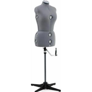 imageSINGER Female Adjustable Red Dress Form Fits Sizes 410 Pinnable Mannequin Body Torso with 360 Degree Hem Guide FoamBacked Fabric Exterior 12 Dials TriPod StandGray