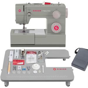imageSINGER Heavy Duty 4452 High Speed Sewing Machine With Accessory Kit  Strong Motor with Enhanced Piercing Power 110 Stitch Applications Full Metal frame 1step Buttonhole ampamp LED Lights4452  Holiday Bundle