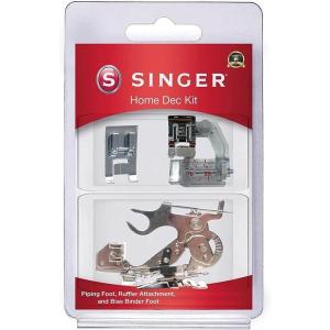 imageSINGER Home Dcor Presser Foot Kit  Includes Piping Bias Binder ampamp Ruffler Attachment  Perfect for Tailored Finishes Bias Binding ampamp Pleating  Compatible with SINGER Sewing MachinePresser Feet Kit