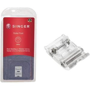 imageSINGER Roller SnapOn Presser Foot  Ideal for Thick Fabrics Heavy Knits Leather ampamp Vinyl  Even Fabric Feeding with Front and Rear Rollers  Compatible with LowShank Sewing Machines