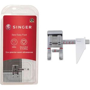 imageSINGER Sew Easy Presser Foot  Adjustable Guide for Precision Seam Allowances  Perfect for Topstitching and Straight Line Sewing  Compatible with LowShank Sewing Machines