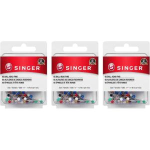 imageSINGER 00247 Ball Head Straight Pins Size 17 65Count3pack