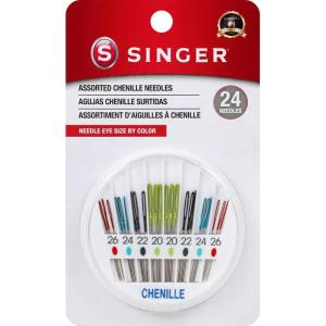 imageSINGER Chenille Needles in Dial Compact Assorted Sized Sewing Needles Sizes 20 22 24 26 Set of 24