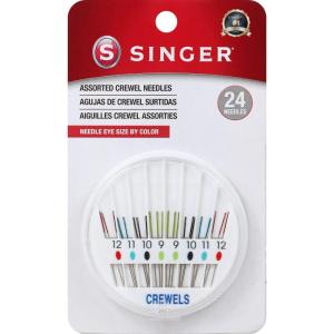 imageSINGER Crewel Needles in Dial Compact Assorted Sized Sewing Needles Sizes 9 10 11 12 Set of 24