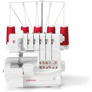imageSINGER Professional 14T968DC HeavyDuty Metal Frame Serger Overlock and Accessory Kit with 2345 Stitch Capability Removeable Trim Trap 1300 Stitches per minute ampamp Self Adjusting White