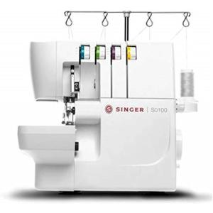 imageSINGER S0100 Metal Frame Serger with Accessory Kit  Overlock Machine with 6 Builtin Stitches 234 Thread Capability Adjustable Tension ampamp Stitch Length 1300 Stiches per Minute ampamp Differential Feed