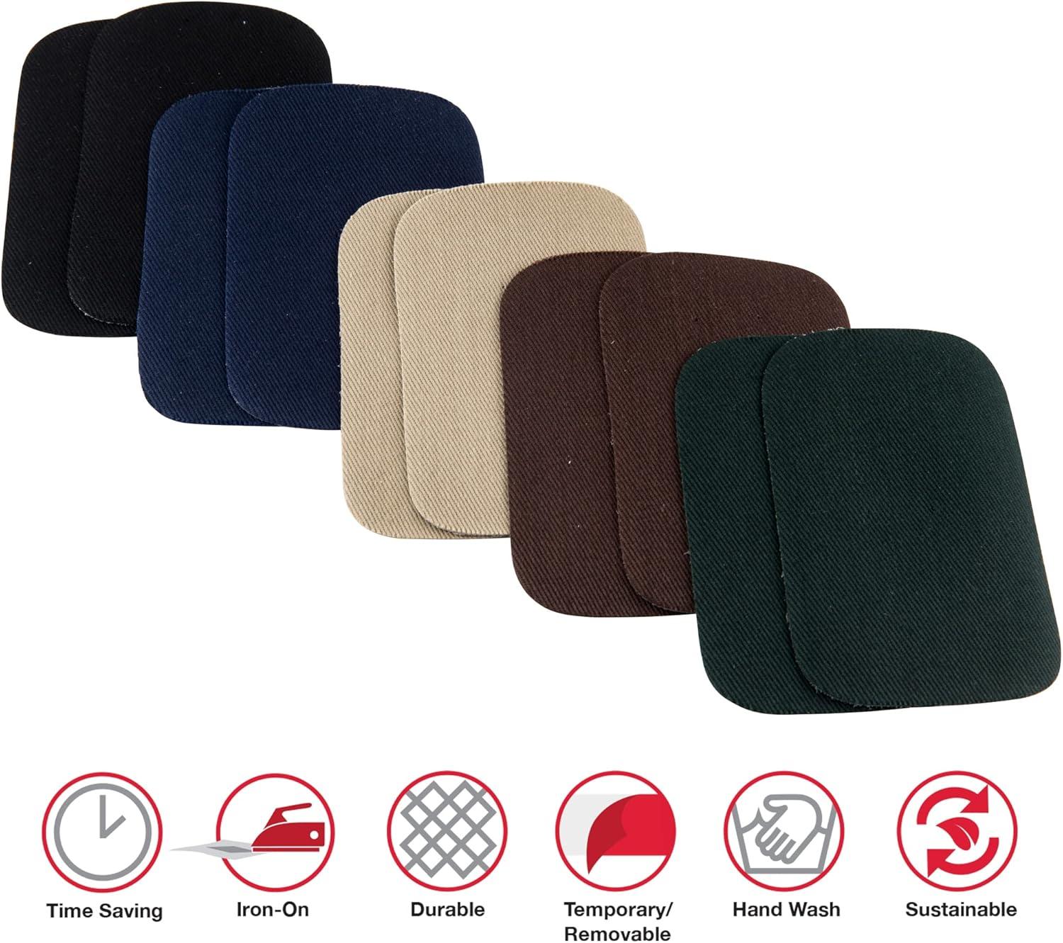 imageSINGER IronOn Twill Patches 2Inch x 3Inch 10Count Assorted Dark ColorsAssorted Dark Colors