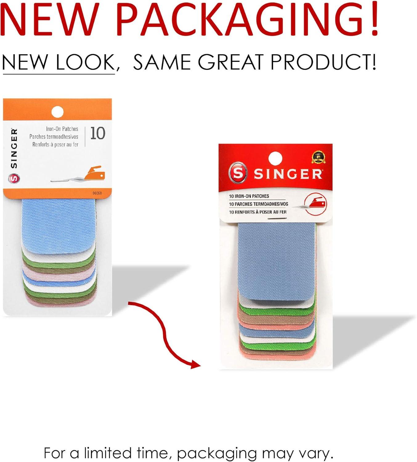 imageSINGER IronOn Twill Patches 2Inch x 3Inch 10Count Assorted Dark ColorsAssorted Light Colors