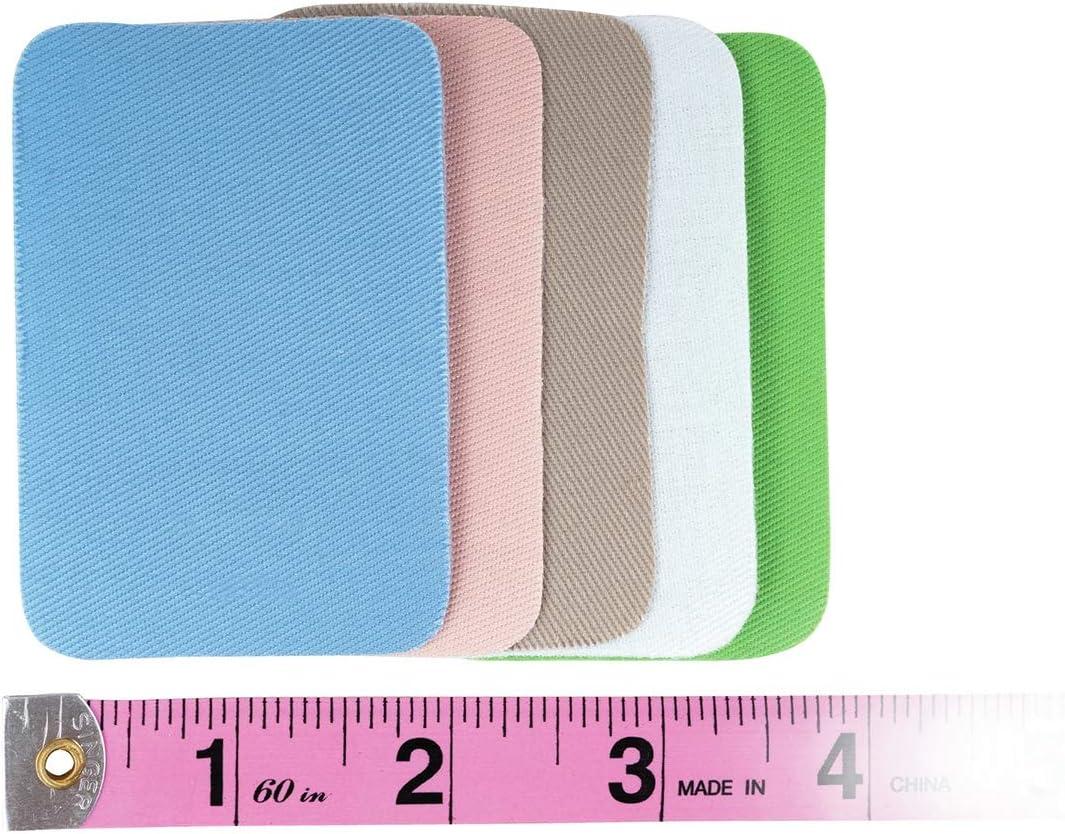 imageSINGER IronOn Twill Patches 2Inch x 3Inch 10Count Assorted Dark ColorsAssorted Light Colors