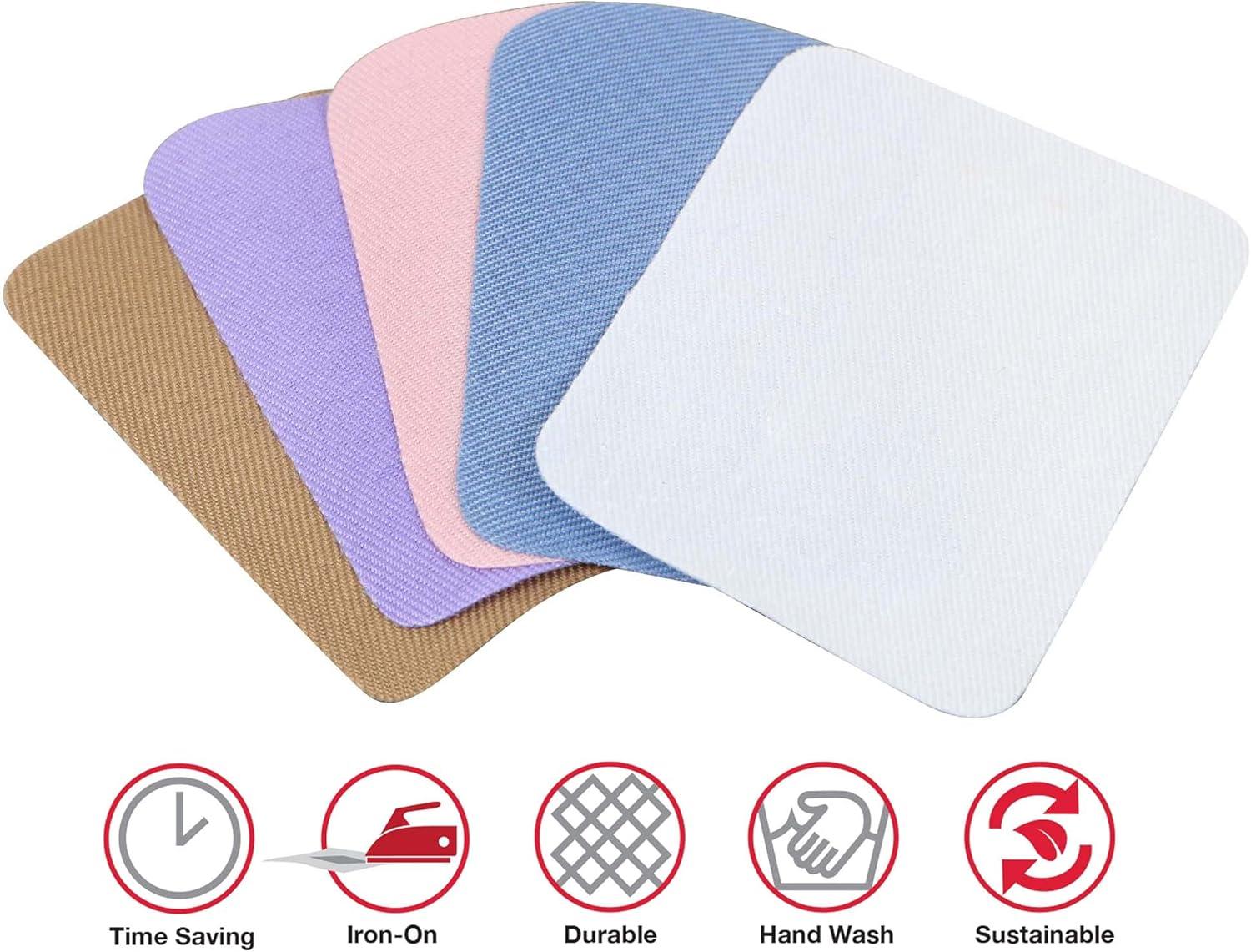 imageSINGER IronOn Twill Patches 2Inch x 3Inch 10Count Assorted Dark ColorsPastel Colors