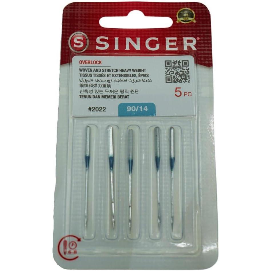 imageSinger Generic 5pcs Genuine Needles Chromium Type 2022 for Singer Overlock Serger Size 9014