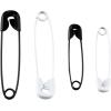 imageSinger Asst Black and White Professional Style Safety Pins Multisize 25Count