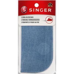 imageSINGER 00064 Faded Blue Denim Iron On Patches 5Inch X 5Inch 2Count