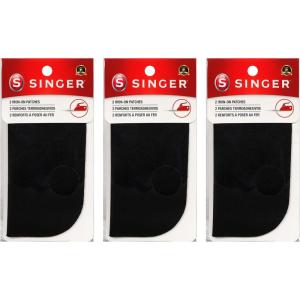 imageSINGER 00065 IronOn Patches for Clothing Repair 5inch by 5inch 2Count Black3 Pack