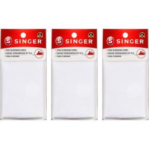 imageSINGER 00097 IronOn Mending Fabric Fabric Patch for Mending ClothesWhite White7x16  3 Pack