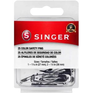 imageSinger Asst Black and White Professional Style Safety Pins Multisize 25Count