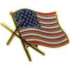 imageSINGER Gold Tone and Enamel American Flag with Cross Lapel Pin 12 Inch