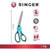imageSINGER 00562 912Inch ProSeries Heavy Duty Bent Sewing Scissors Teal  For Cutting Fabric Denim Paper ampamp More OnePack9 12