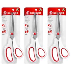 imageSINGER Fabric Scissors with Comfort Grip 1pack Red ampamp White3Pack