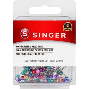 imageSinger 00358 Pearlized Head Straight Pins Size 20 90Count
