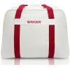 imageSINGER Universal Sewing Machine Tote Bag  CreamRed Carrying Case for Portable Sewing Machines and Sergers Dimension 18 x 10 x 13 in Padded Handles Full Zip Closure Large Storage Pocket