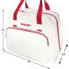 imageSINGER Universal Sewing Machine Tote Bag  CreamRed Carrying Case for Portable Sewing Machines and Sergers Dimension 18 x 10 x 13 in Padded Handles Full Zip Closure Large Storage Pocket