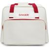 imageSINGER Universal Sewing Machine Tote Bag  CreamRed Carrying Case for Portable Sewing Machines and Sergers Dimension 18 x 10 x 13 in Padded Handles Full Zip Closure Large Storage Pocket