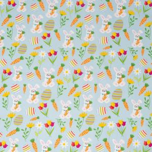 imageSinger 100 Cotton Ghosts with Stars On Pink Cut by YardBunnies and Carrots on Blue