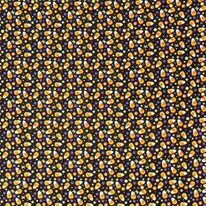 imageSinger 100 Cotton Ghosts with Stars On Pink Cut by YardCandy Corn and Purple Dots on Blk