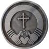 imagesinger star case Silver Tone Faithful Protector Pocket Token with Prayer  Irish Claddagh