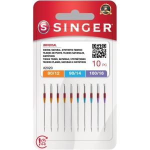 imageSINGER 10Pack Universal 2020 Sewing Machine Needles Assorted Size 8012 9014 10016