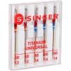 imageSINGER 04303 Universal Regular Point Woven Titanium Coated Needles 5Count Sizes 8011 90148011  9014