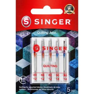 imageSinger 44729 Quilting Machine Needles Sizes 8011 ampamp 9014 Multicolor 5 Count