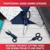 imageSINGER ProSeries Sewing Scissors Bundle 85quot Heavy Duty Fabric 45quot Detail Embroidery 5quot Thread Snips With Comfort Grip TealDark Blue