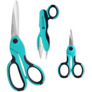 imageSINGER ProSeries Sewing Scissors Bundle 85quot Heavy Duty Fabric 45quot Detail Embroidery 5quot Thread Snips With Comfort Grip TealTeal