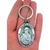 imagePewter Patron Saint Jude Pray For Us Oval Pendant Key Chain 2 14 Inch
