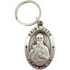 imagePewter Patron Saint Jude Pray For Us Oval Pendant Key Chain 2 14 Inch