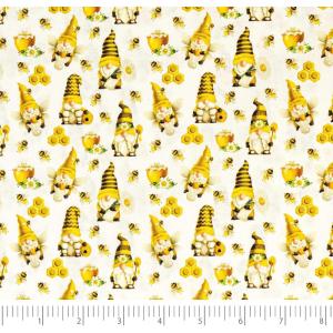 image:imageSinger Print Fabric 100 Cotton Yellow and Green Butterfly Cut by The YardBee Gnomes White