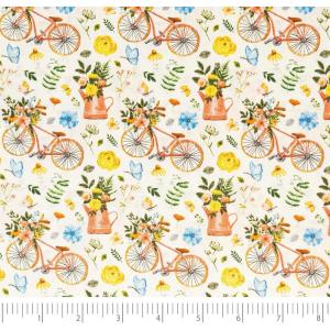 image:imageSinger Print Fabric 100 Cotton Yellow and Green Butterfly Cut by The YardBikes and Gardening White