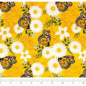 image:imageSinger Print Fabric 100 Cotton Yellow and Green Butterfly Cut by The YardOrange and Green Butterfly