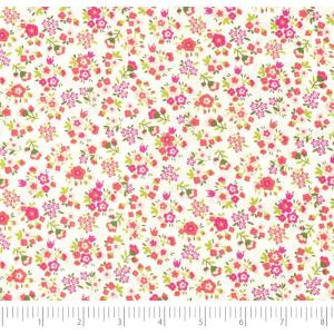 image:imageSinger Print Fabric 100 Cotton Yellow and Green Butterfly Cut by The YardSmall Pink Flowers on White