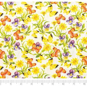 image:imageSinger Print Fabric 100 Cotton Yellow and Green Butterfly Cut by The YardYellow and Green Butterfly