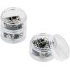 image:imageSINGER 07400 Fastener VarietyPack in Stackable Screw Top Container  48 Hook amp Eyes 24 SewOn Snaps 6 Hook amp Bars  Black