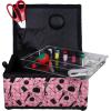 image:imageSINGER 07276 Sewing Basket with Sewing Kit Accessories Pink amp Black
