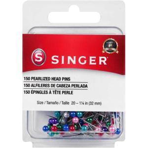 image:imageSINGER 07050 Pearlized Head Straight Pins Size 20 150Count Multicolor